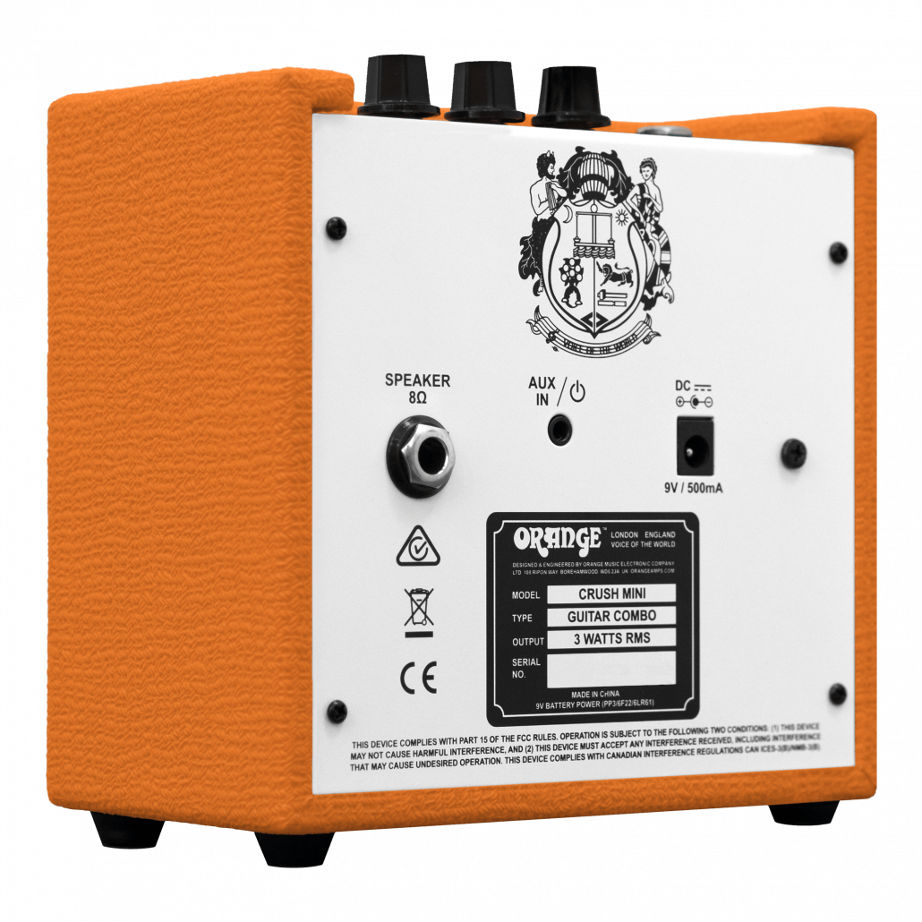 Orange Amp Mini Crush for Electric Guitar 3 watts Built in Tuner (Battery Included)