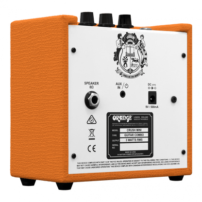 Orange Amp Mini Crush for Electric Guitar 3 watts Built in Tuner (Battery Included)