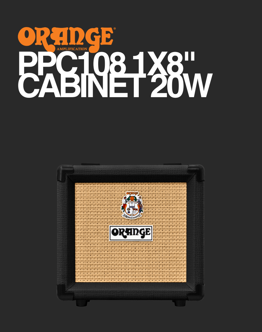 Orange PPC108 1x8" Cabinet - Black