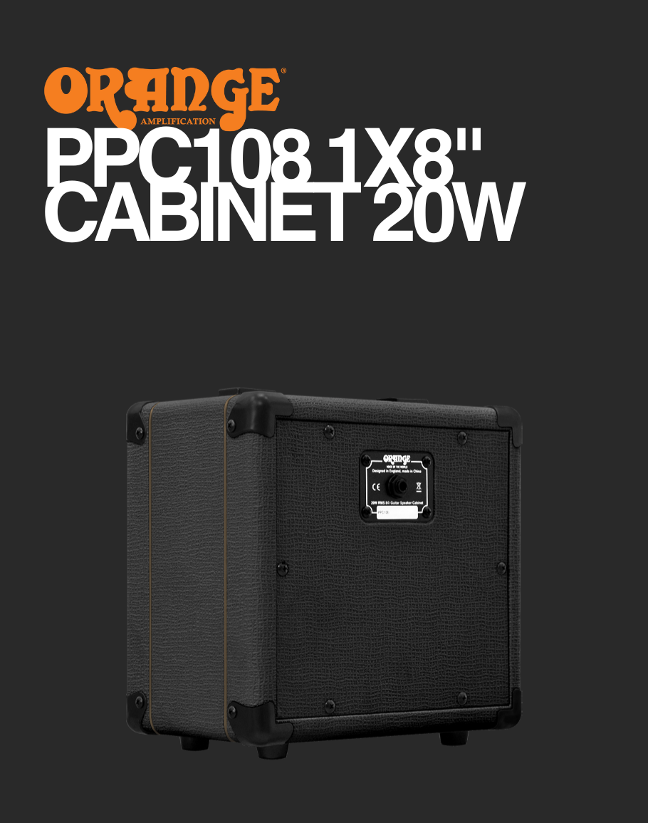 Orange PPC108 1x8" Cabinet - Black
