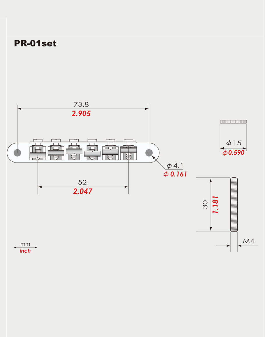 KTS PR-01set | PR-01 Vintage ABR-1 Style Bridge Set