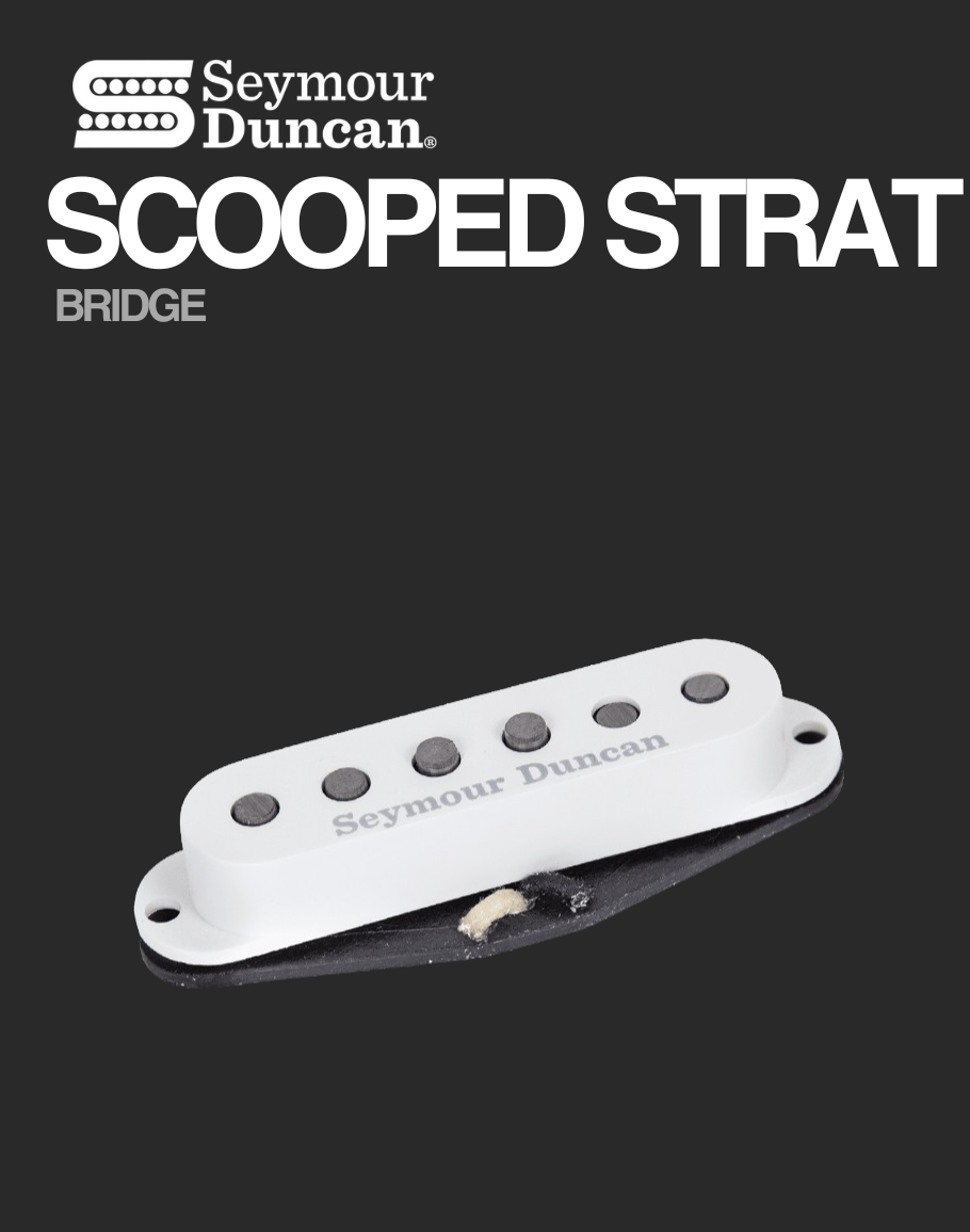 Scooped Strat Bridge - White