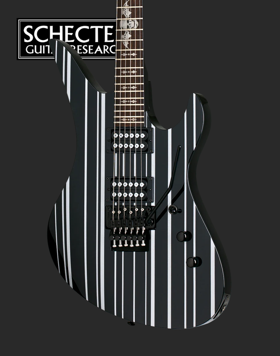 PRE-ORDER Schecter Synyster Standard - Gloss Black w/ Silver Pin Stripes