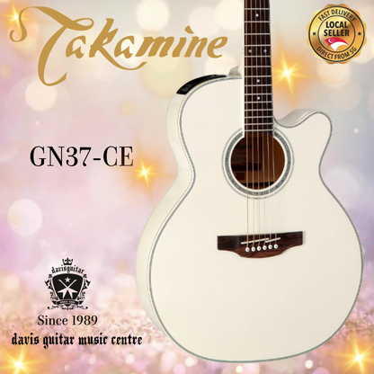 Takamine GN37CE PW Pearl White Acoustic Electric Guitar Solid Spruce Top