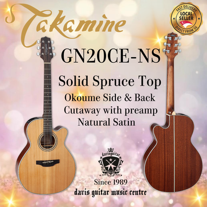 Takamine GN20CE-NS Solid Cedar Top Nex Body Cutaway Electric Acoustic Guitar