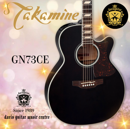 Takamine GN73CE Acoustic Electric Guitar Satin Black Solid Spruce Top Maple Side and Back