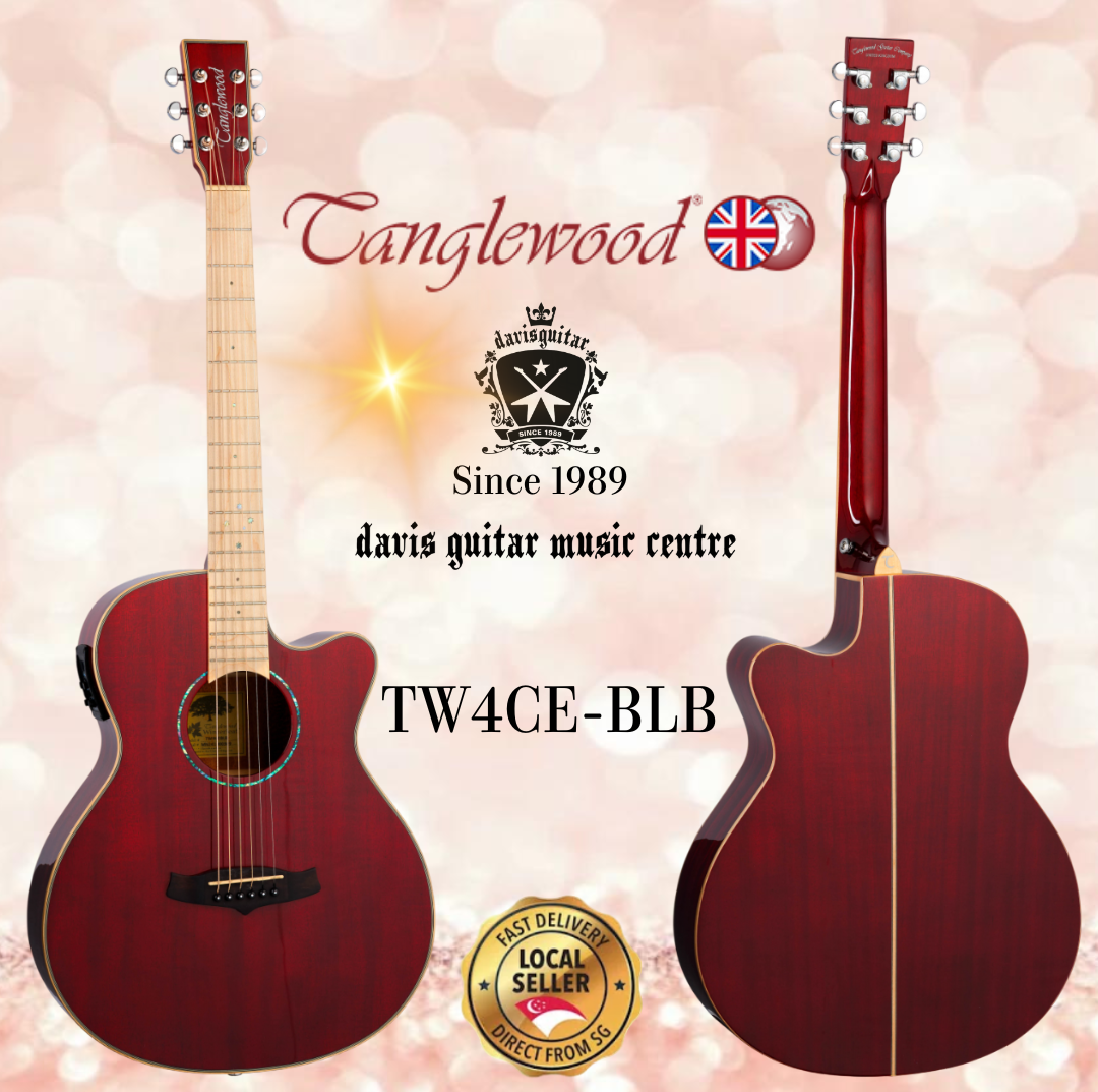 Tanglewood Electric Acoustic Guitar TW4CE-BLB Barossa Red Gloss Folk