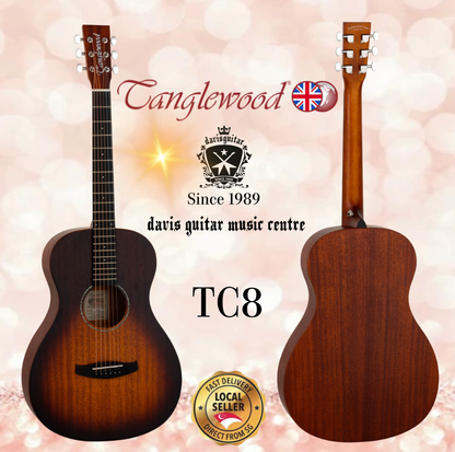 Tanglewood Acoustic Guitar TC8 Satin Sunburst