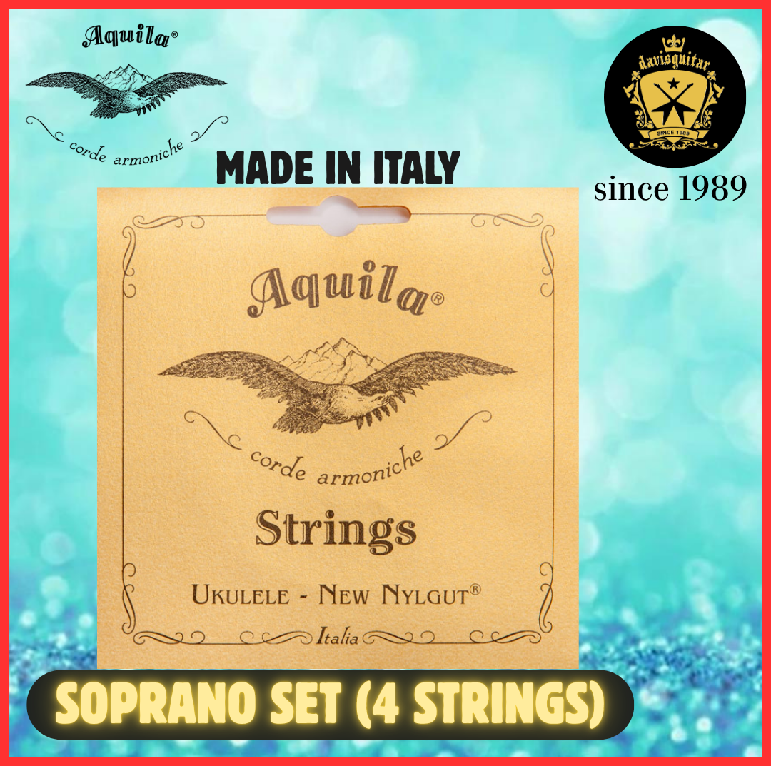 Aquila Ukulele Soprano New Nylgut Strings set (4 Strings) Made In Italy