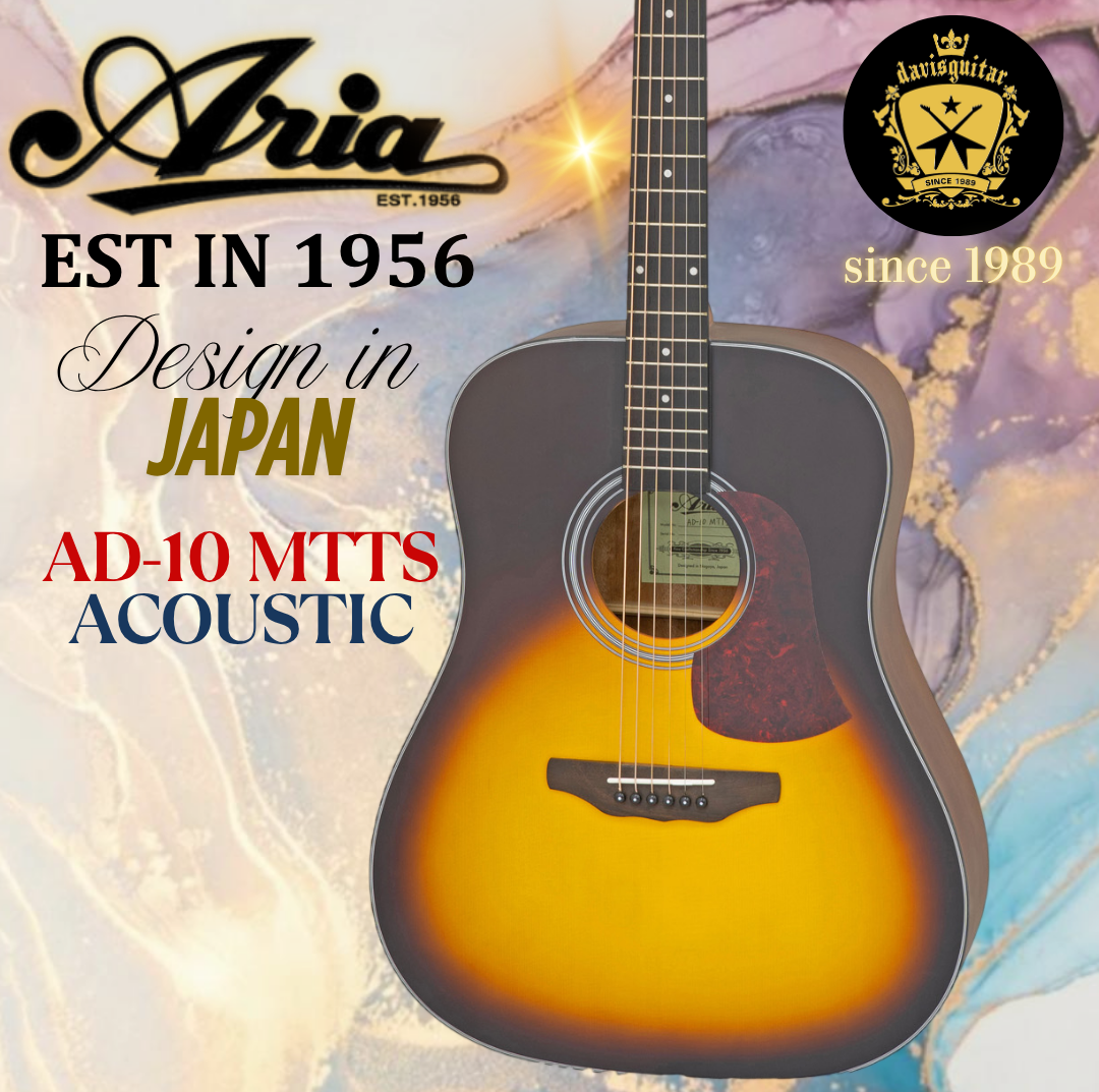 Aria Acoustic Guitar AD-10 MTTS Satin Sunburst Dreadnought