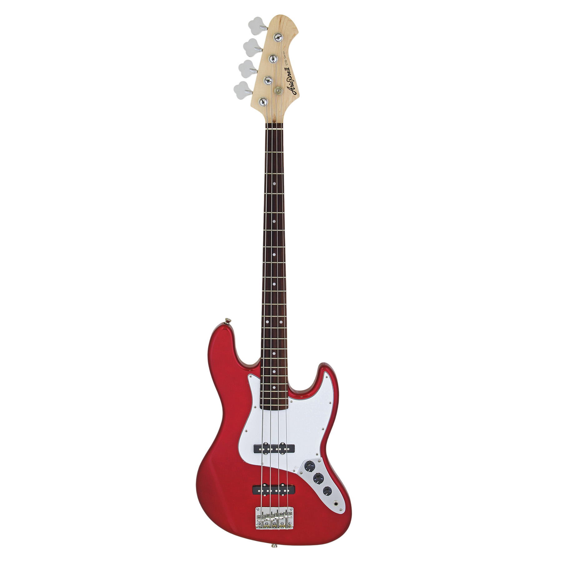 Aria 4 String Electric Bass Guitar STB-JB-CAR Jazz Pickup Candy Apple Red