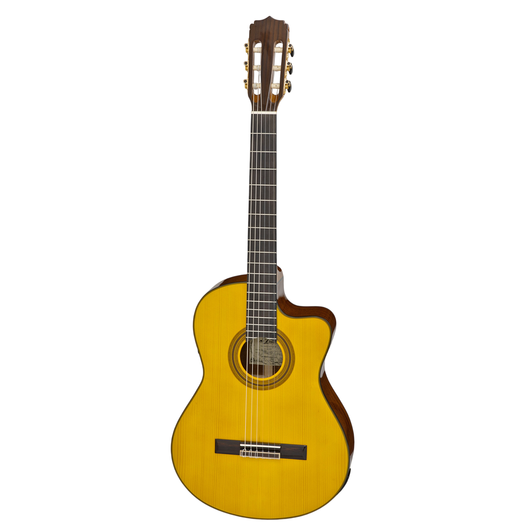 Aria Electric Classical Guitar Solid Spruce with preamp and Cutaway