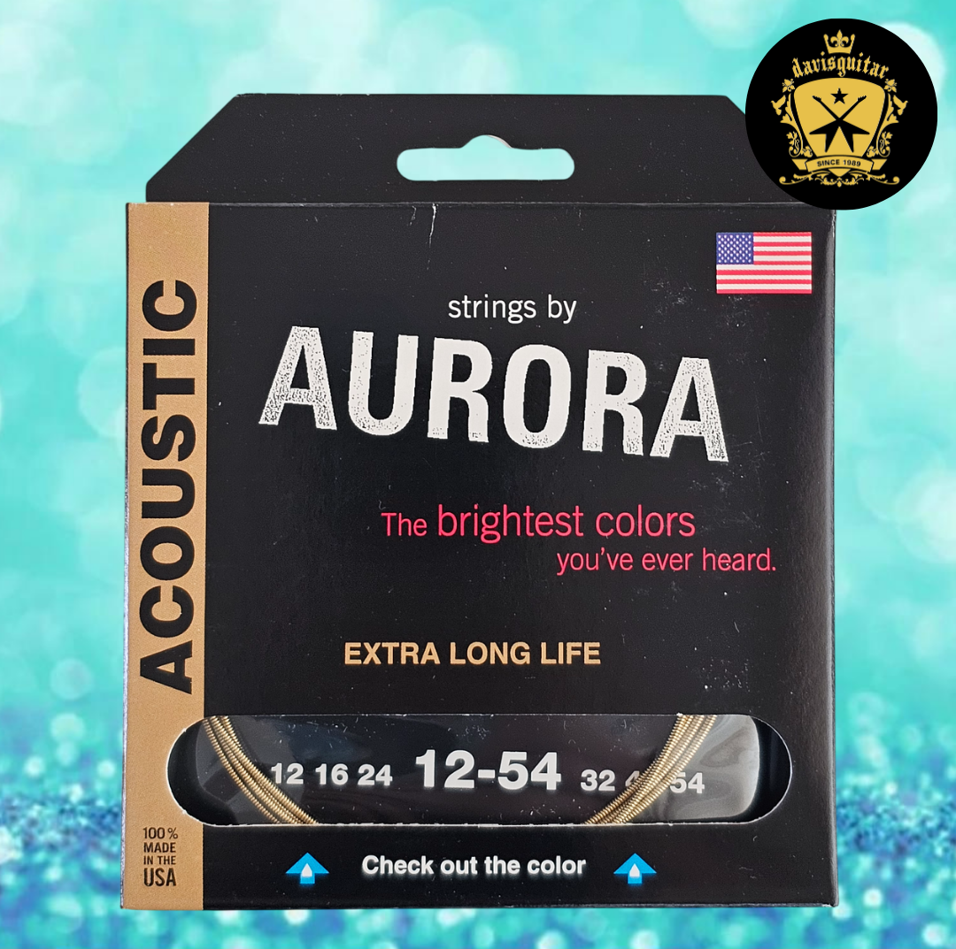 Aurora Gold Colour Coating 12-54 Acoustic Guitar Strings