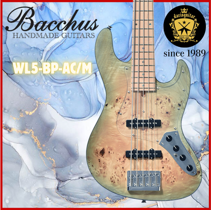 Bacchus WL5-BP-AC/M 5 String Active Bass Guitar Keiryu Blue Burst Satin