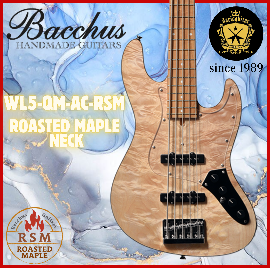 Bacchus WL5-QM-AC RSM/M 5 String Active Bass Guitar