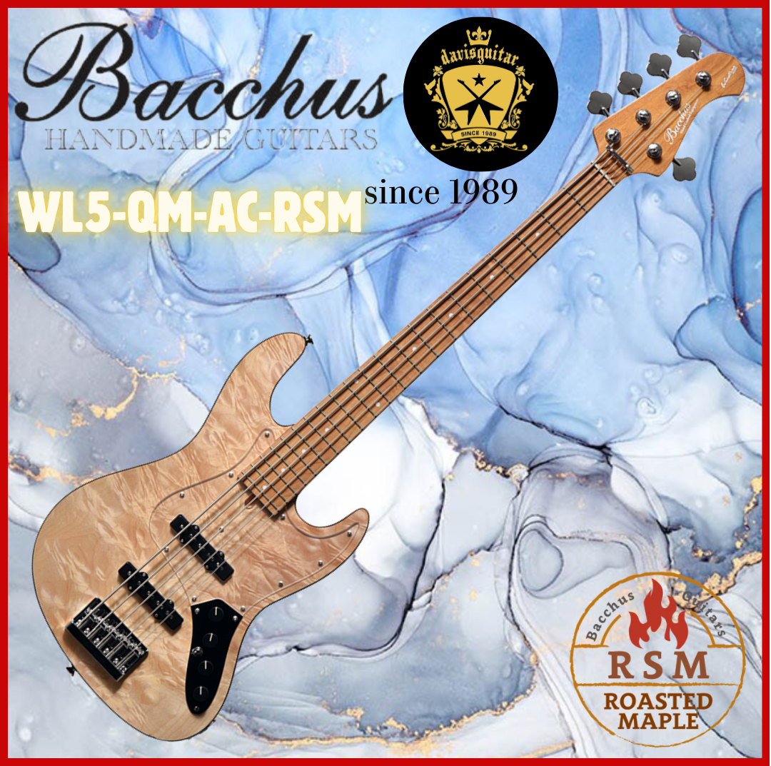 Bacchus WL5-QM-AC RSM/M 5 String Active Bass Guitar