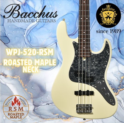 Bacchus WPJ-520 RSM/R-BPPG 4 String Bass Guitar Roasted Maple Neck PJ Pickups