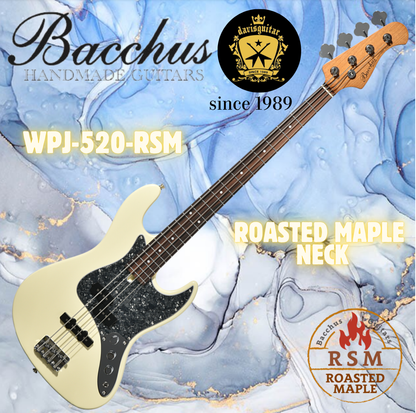 Bacchus WPJ-520 RSM/R-BPPG 4 String Bass Guitar Roasted Maple Neck PJ Pickups