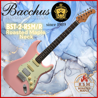 Bacchus BST-2-RSM-R-SLPK Pink Electric Guitar Roasted Maple Neck Rosewood Fingerboard