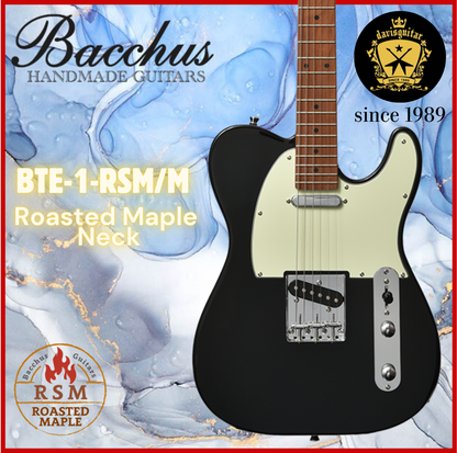 Bacchus Electric Guitar BTE-1-RSM-M-BLK Gloss Black Tele Roasted Maple Neck