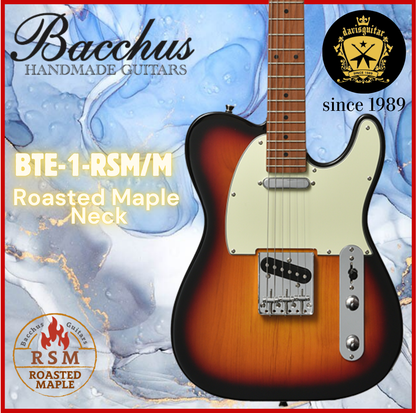 Bacchus Electric Guitar BTE-1-RSM-M-3TS  3 Tone Sunburst Tele Roasted Maple Neck
