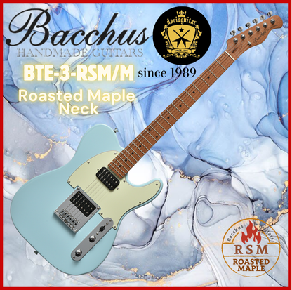 Bacchus BTE-3-RSM-M Sonic Blue Electric Guitar Roasted Maple Neck Humbucker Tele