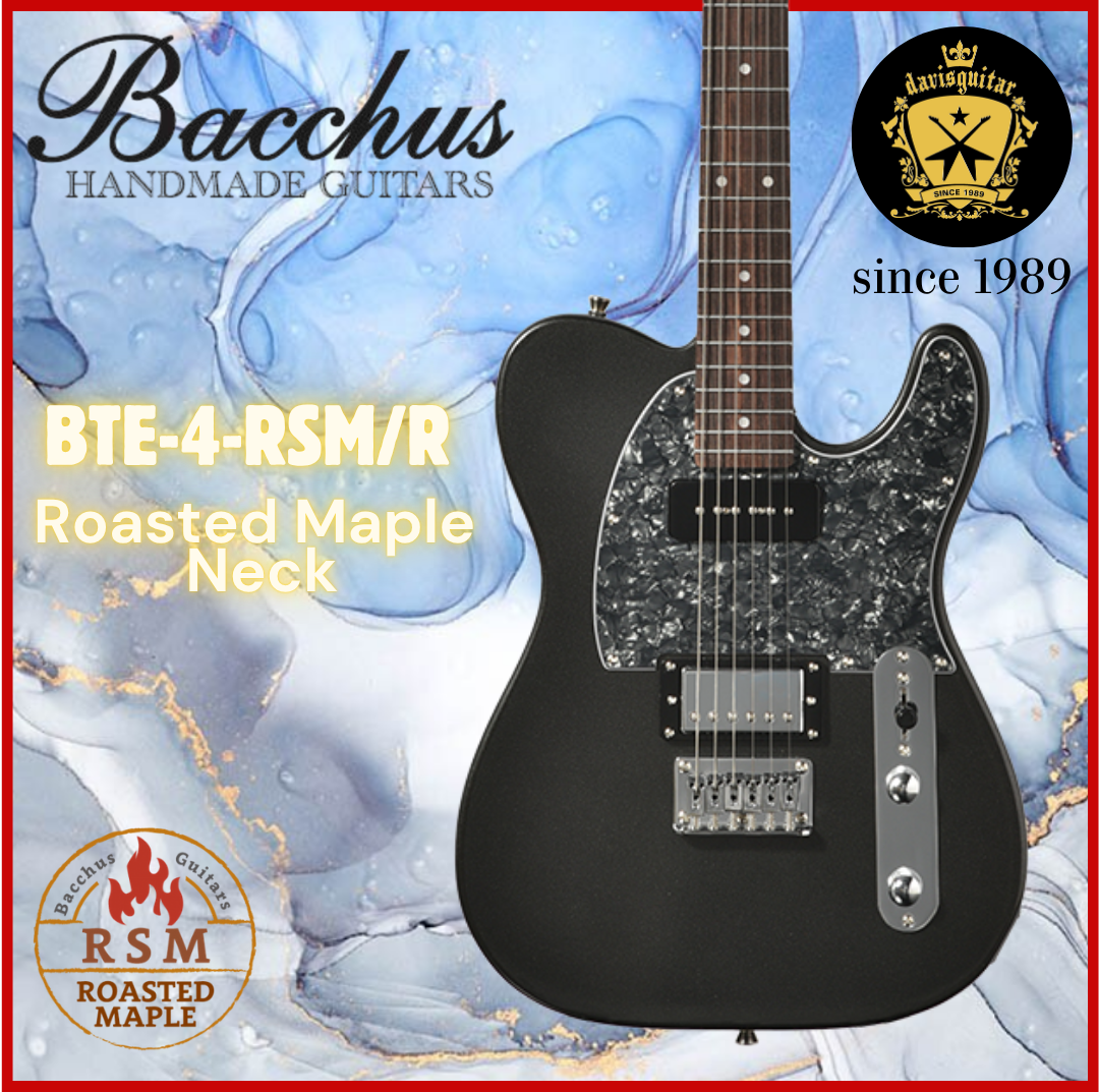 Bacchus BTE-4-RSM-R Metal Electric Guitar Roasted Maple Neck P90 and Humbucker Tele