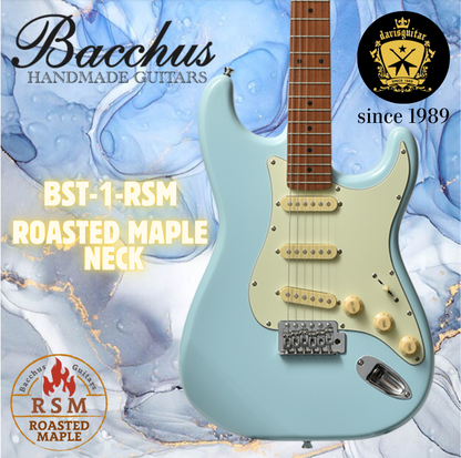 Bacchus BST-1-RSM-M Electric Guitar Roasted Maple Neck SSS Pickup Sonic Blue