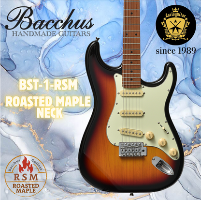 Bacchus BST-1-RSM-M Electric Guitar Roasted Maple Neck SSS Pickup Sunburst