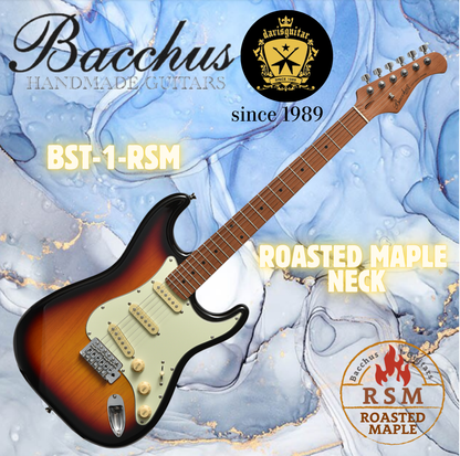 Bacchus BST-1-RSM-M Electric Guitar Roasted Maple Neck SSS Pickup Sunburst