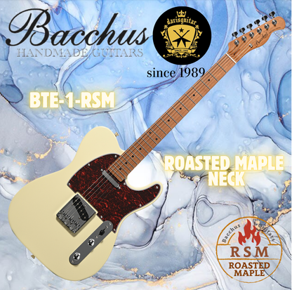Bacchus BTE-1-RSM-M-TTPG-OWH Electric Guitar Olympic White Roasted Maple Neck