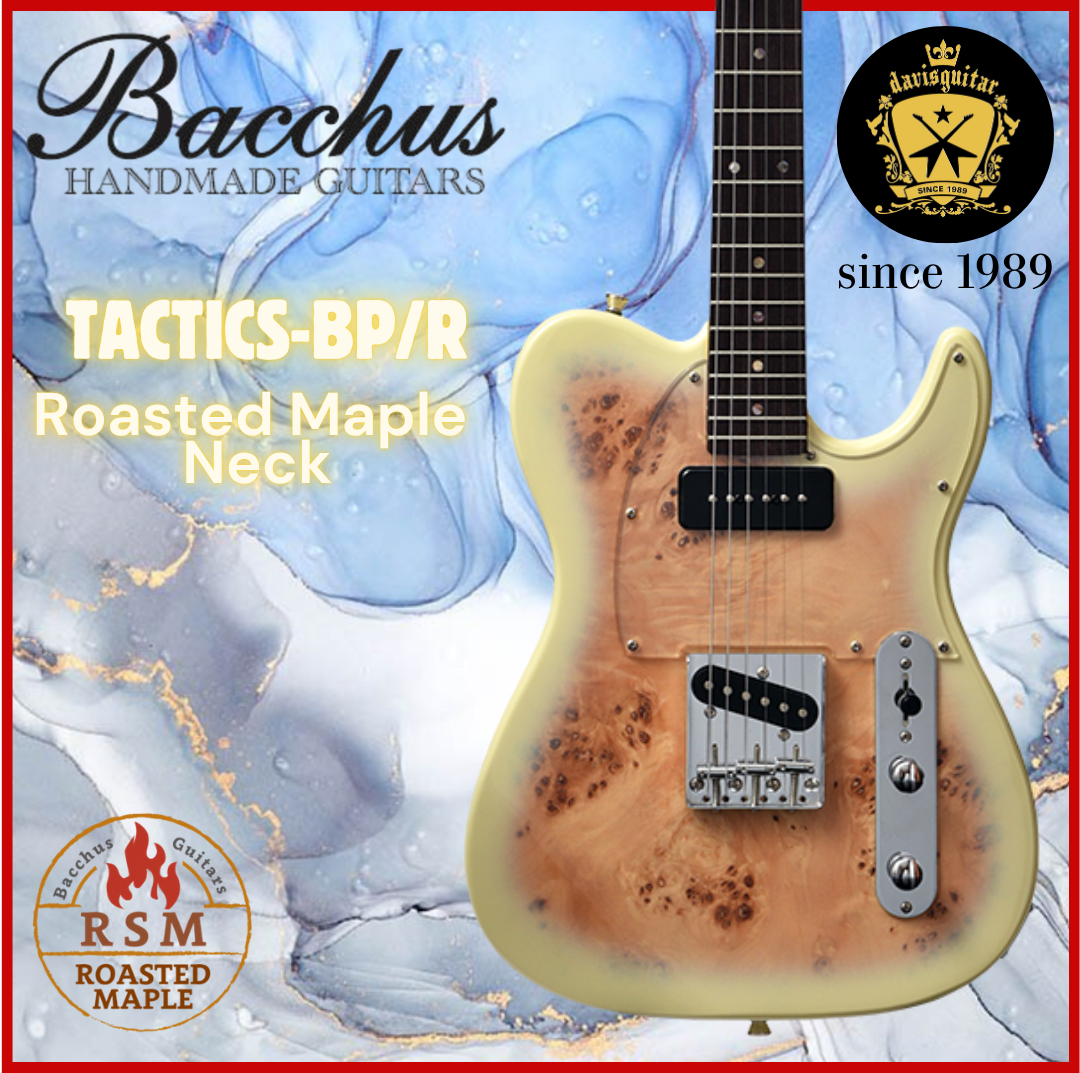Bacchus TACTICS‑BP/R Electric Guitar Burl Poplar Top Tele