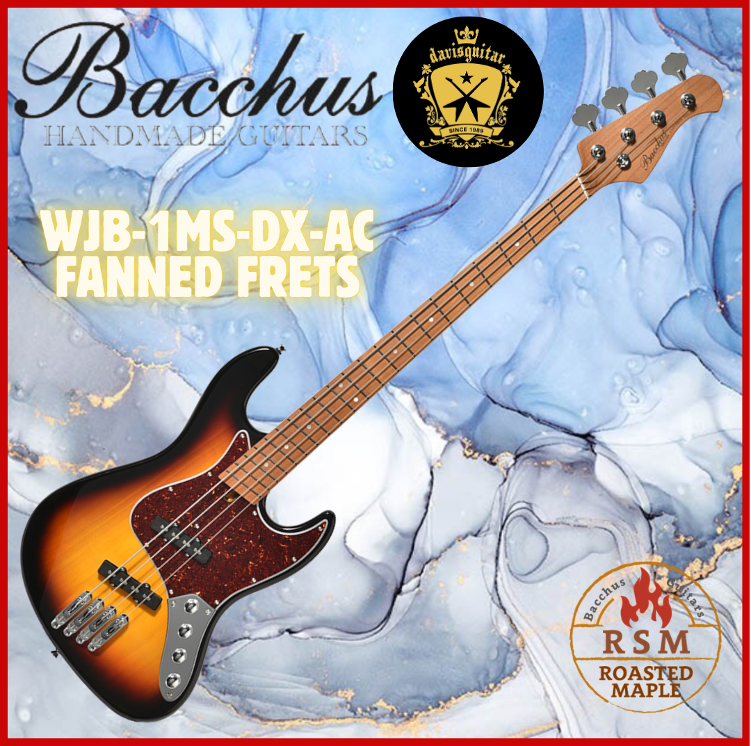 Bacchus WJB-1MS-DX-AC RSM/M Electric 4 Strings Bass Roasted Maple Fanned Frets Active Electronics Sunburst
