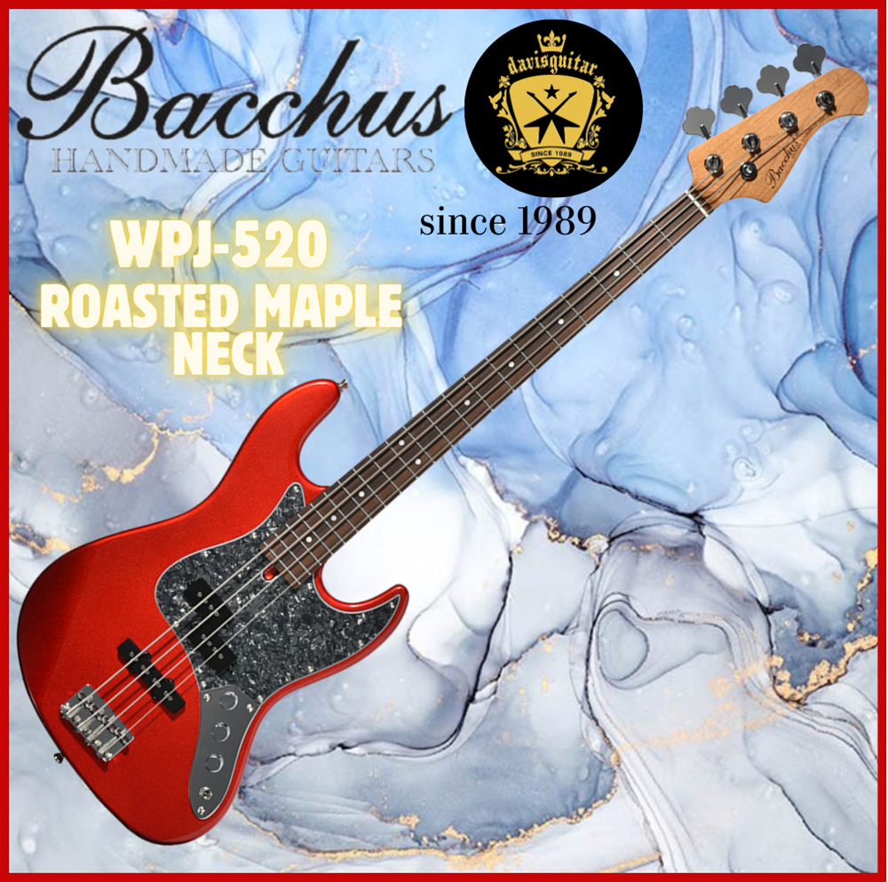 Bacchus WPJ-520 RSM/R-BPPG CAR 4-String Bass Guitar Candy Apple Red