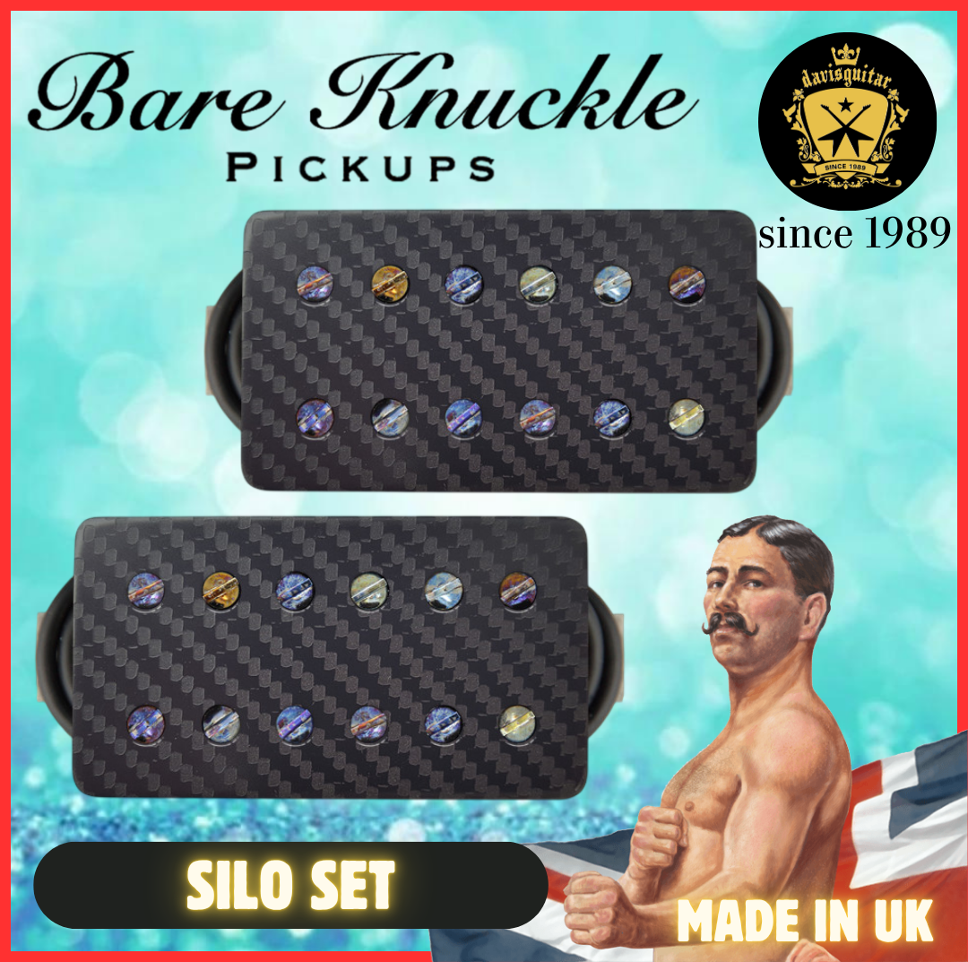 Bare Knuckle Silo Humbucker Set Electric Guitar Pickup Carbon Fibre Tattoo 4 Conductor