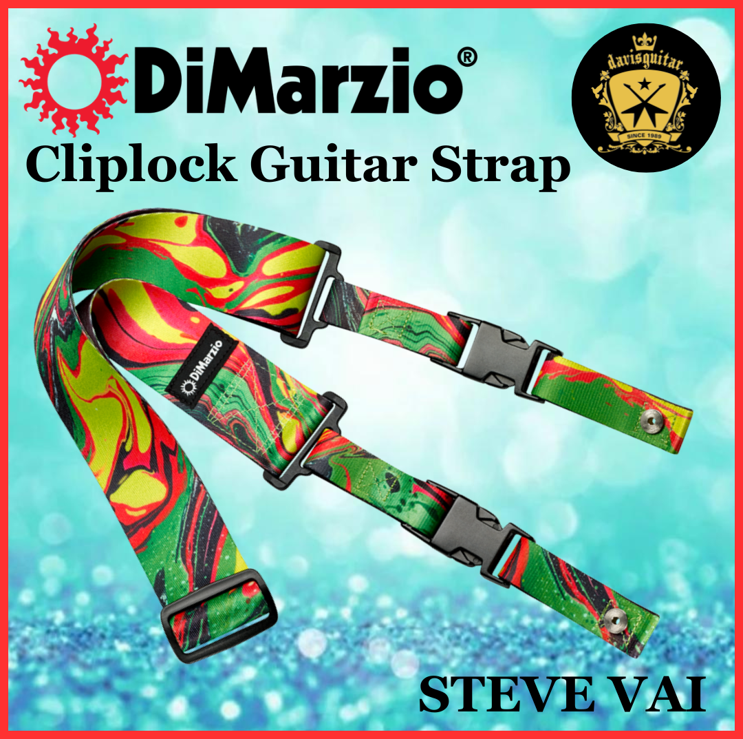 DiMarzio Guitar Strap Steve Vai ClipLock® — Green Universe DD2241