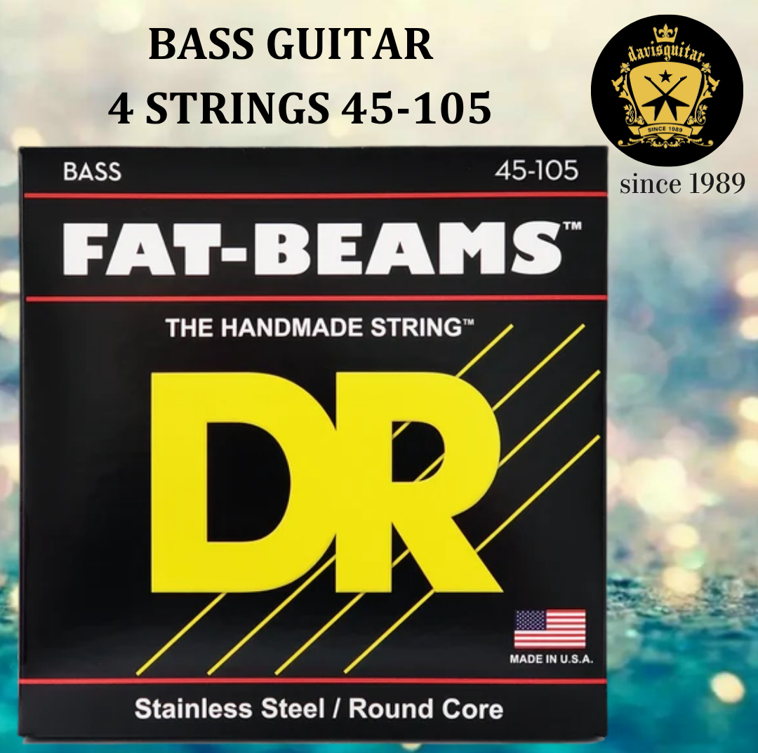 DR Strings FB-45 FAT-BEAMS 45-105 Stainless Steel Bass 4 Strings