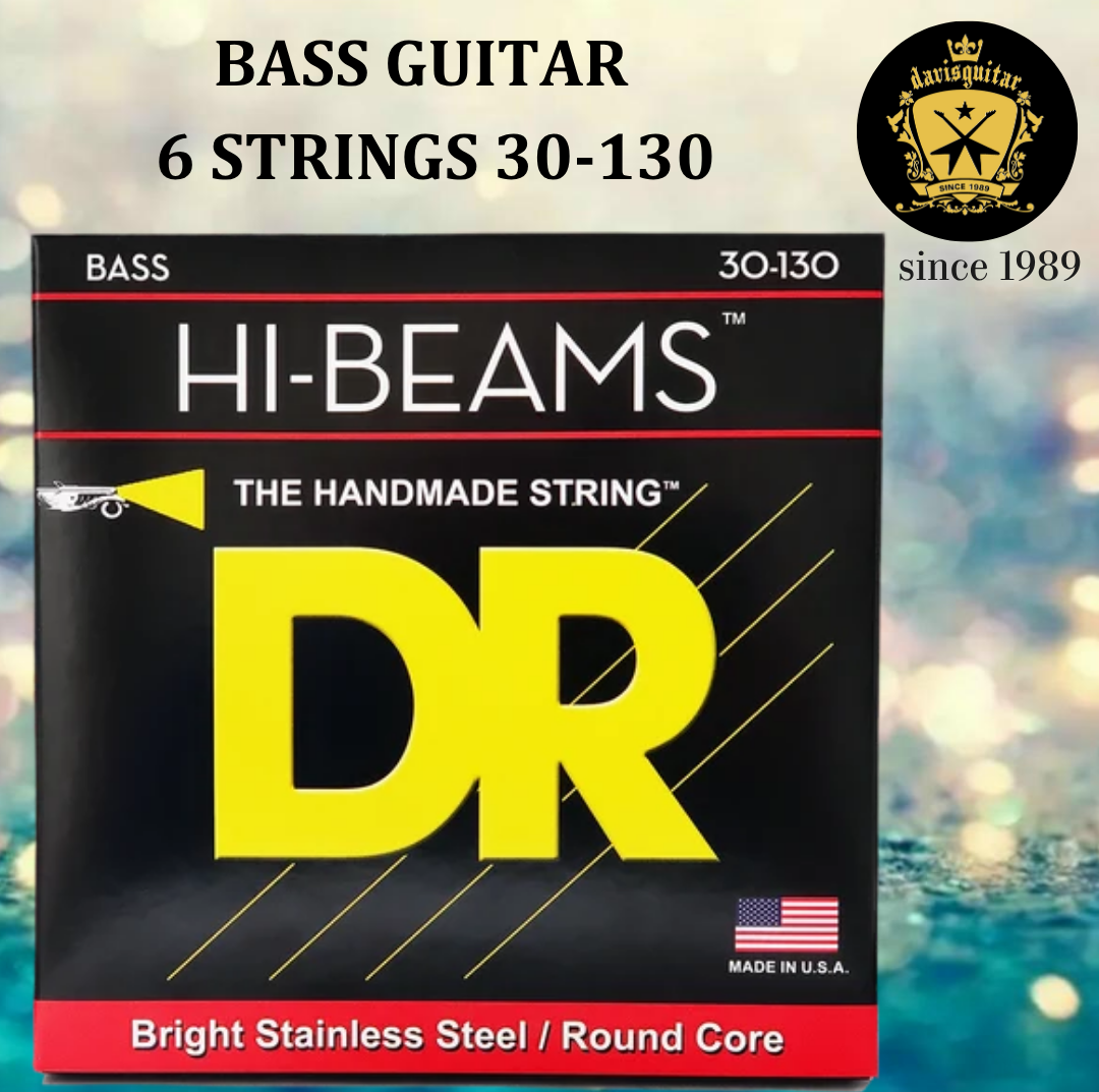 DR Strings 30-130 MR6-130 Hi-Beam Stainless Steel Bass 6 Strings Round Wound