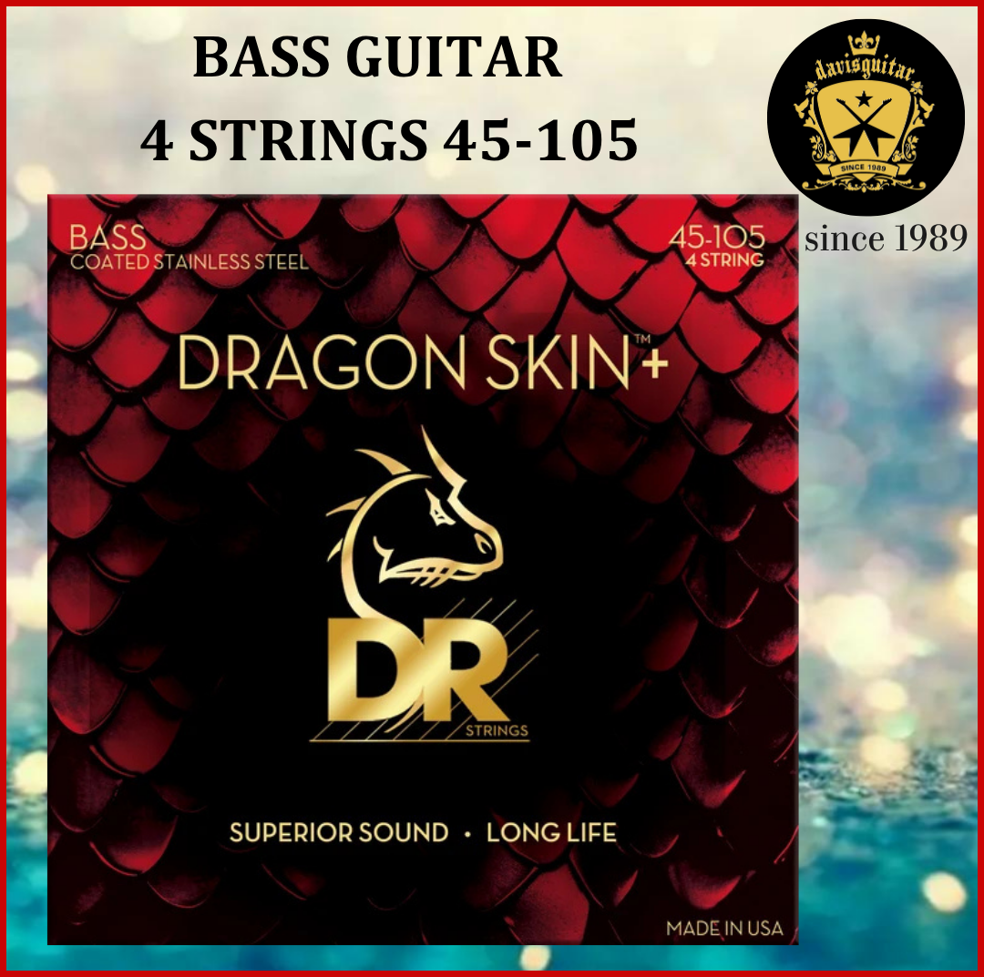DR Strings 45-105 DBS-45 Dragon Skin+ Coated Stainless Steel Bass 4 Strings
