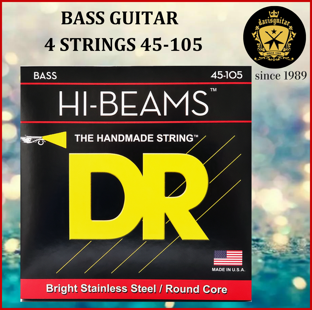 DR Strings 45-105 MR-45 Hi-Beam™ Stainless Steel Bass 4 Strings Round Wound