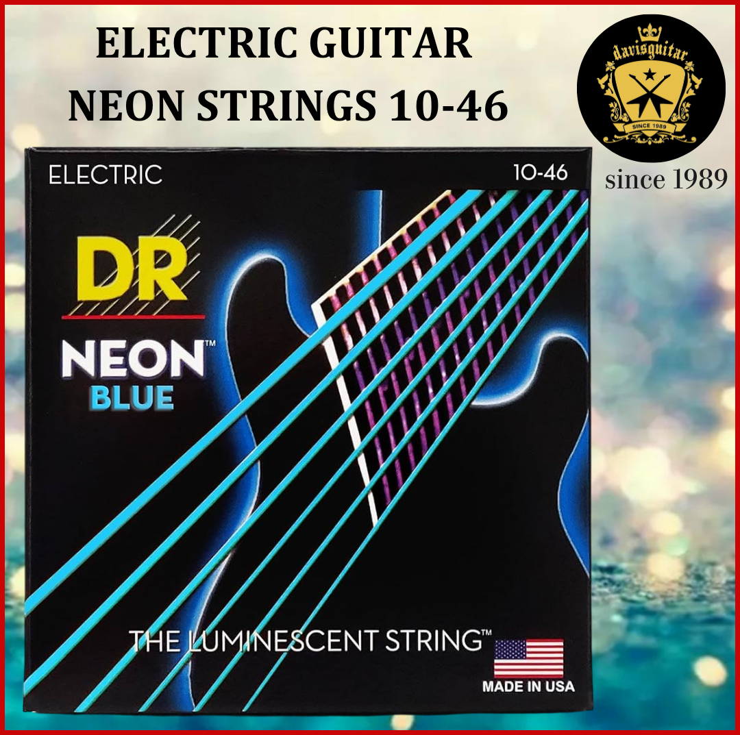 DR Strings 10-46 NBE-10 Hi-DEF NEON Blue Electric Guitar Strings