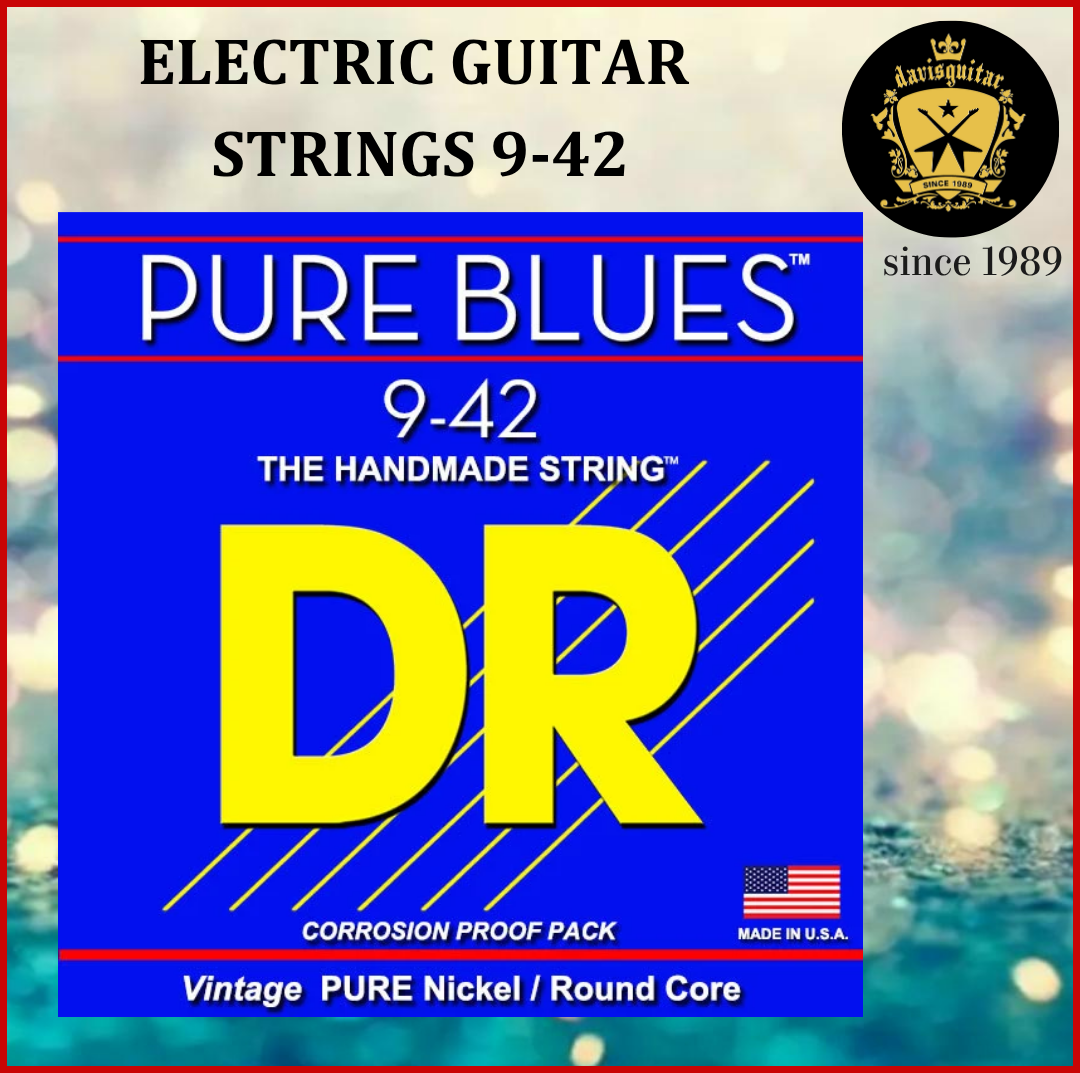 DR Strings 9-42 PHR-9 Pure Blues™ Pure Nickel Electric Guitar Strings