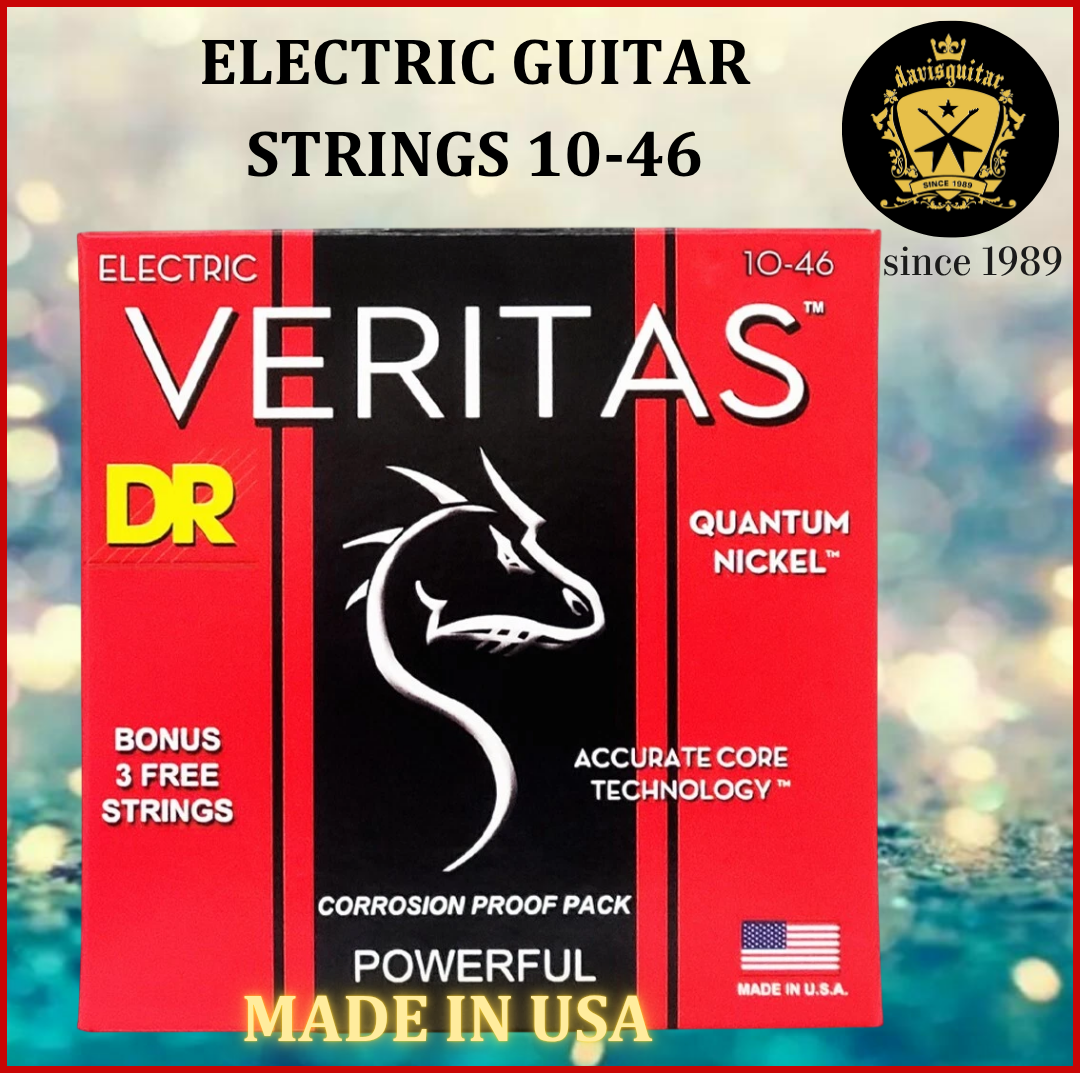 DR Strings 10-46 VTE-10 VERITAS™ Coated Quantum Nickel Electric Guitar Strings