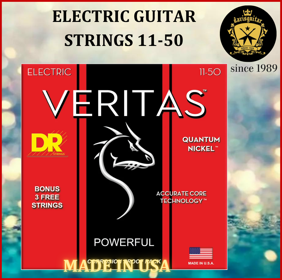 DR Strings 11-50 VTE-10 VERITAS™ Coated Quantum Nickel Electric Guitar Strings