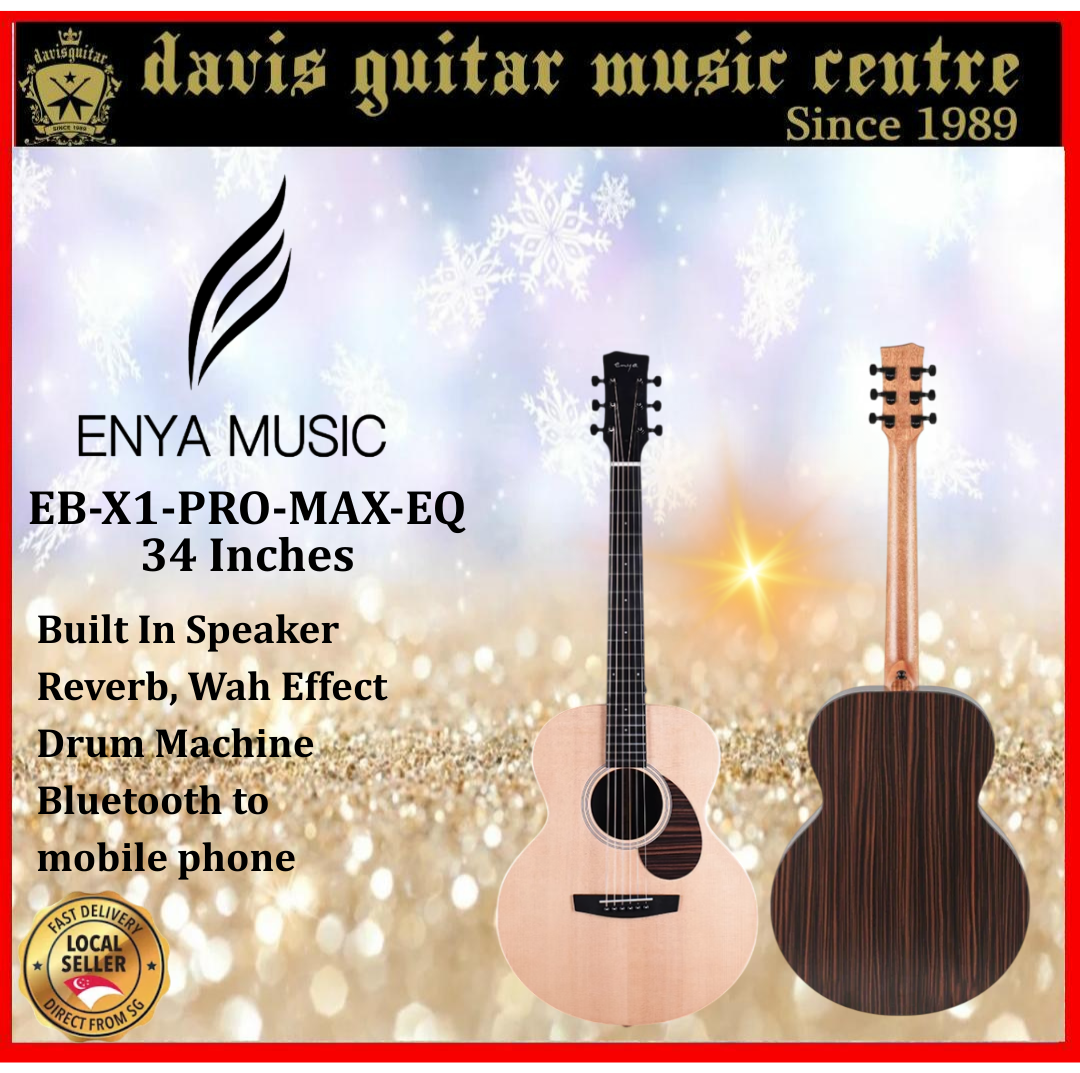 Enya EB-X1 Pro EQ Electric Acoustic Guitar 34 Inches Travel Size Built In Speaker and Bluetooth