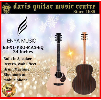 Enya EB-X1 Pro EQ Electric Acoustic Guitar 34 Inches Travel Size Built In Speaker and Bluetooth