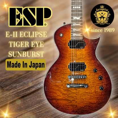 ESP E-II Eclipse Electric Guitar Fishman Fluence Tiger Eye Sunburst