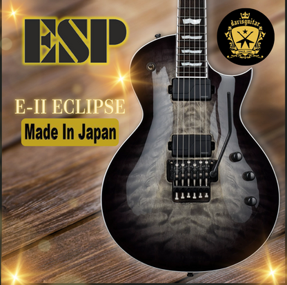 ESP E-II Eclipse Charcoal Burst Floyd Rose Electric Guitar with Hardcase Made In Japan