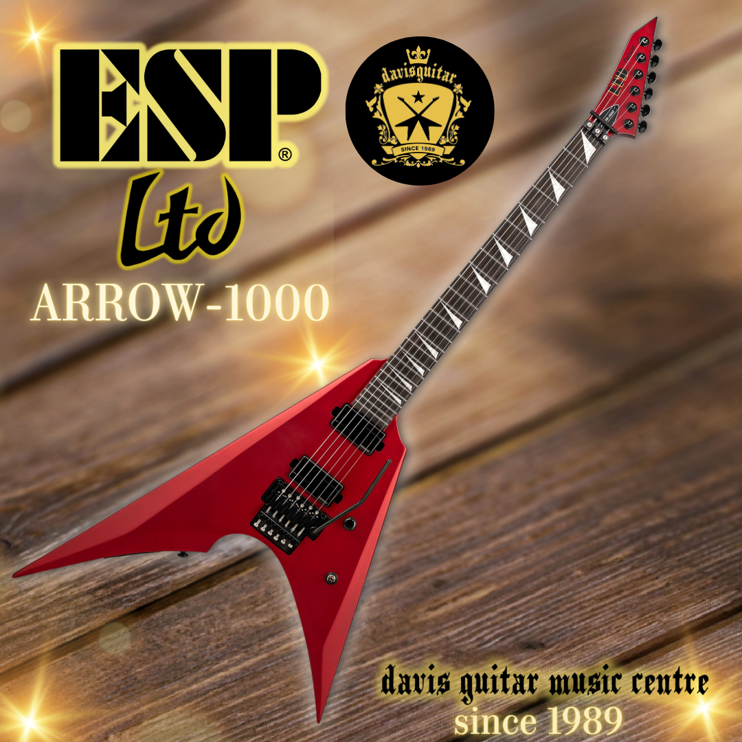 ESP LTD Arrow-1000 Electric Guitar Floyd Rose Candy Apple Red Satin