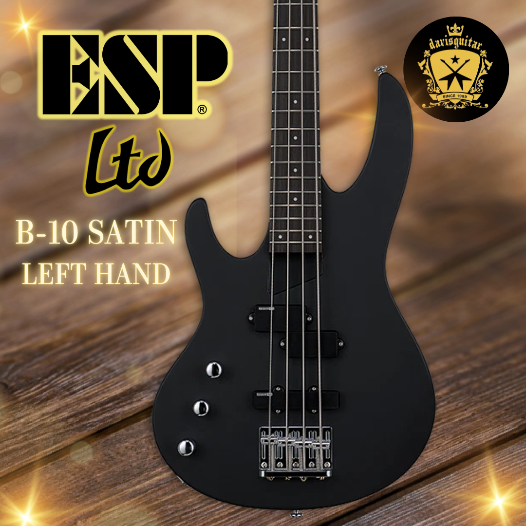 ESP LTD B-10 Left Handed 4 String Bass Guitar Black Satin